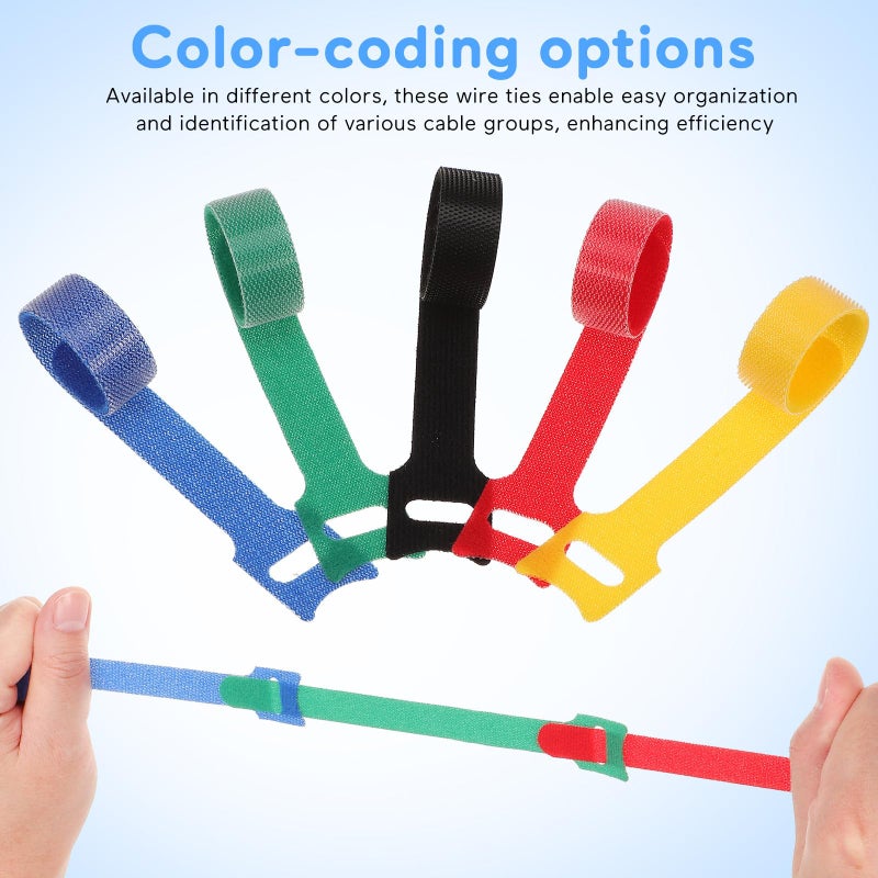 Reusable Cable Ties 150mm Multi Color 100Pcs Cord Organizer for Home Office Electronics - Image 4