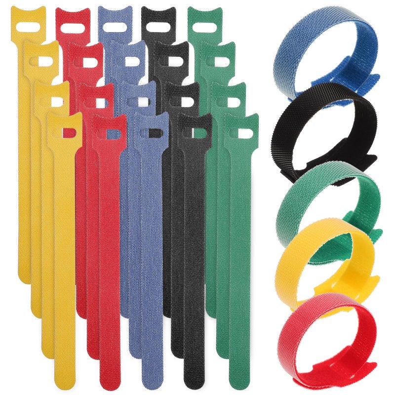 Reusable Cable Ties 150mm Multi Color 100Pcs Cord Organizer for Home Office Electronics - Image 2