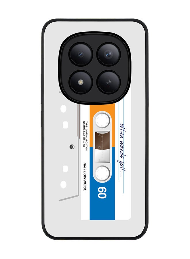 غطاء لهاتف Xiaomi Redmi Note 15 Pro+ / Poco M8 Pro، حماية كاميرا رفيعة، غطاء هاتف مقاوم للصدمات - عندما تفشل الكلمات (شريط أبيض)