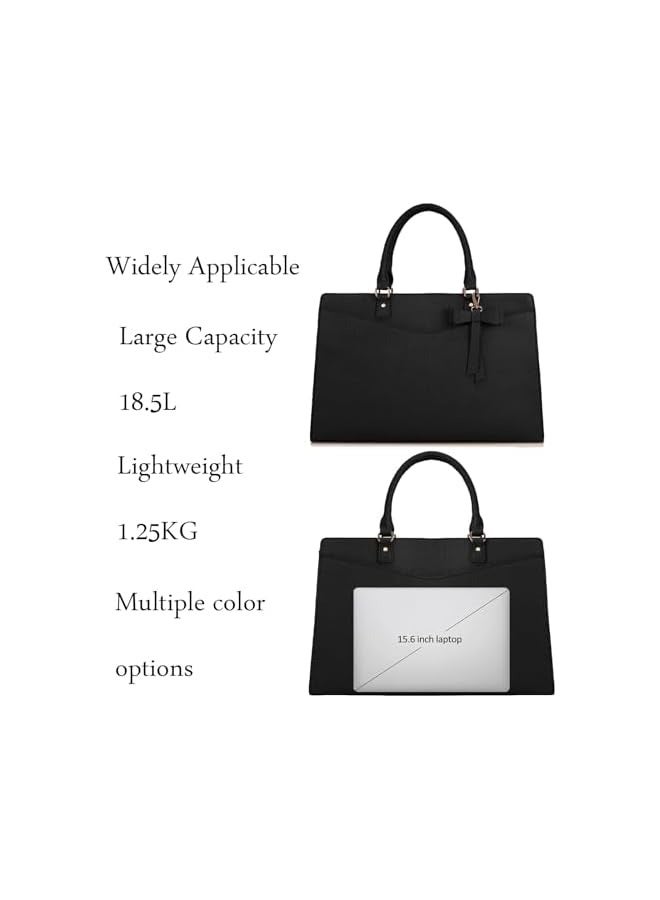 PROMASS Laptop Bag for Women, 15.6 Inch Waterproof PU Leather Tote Bag Business Computers Work Bag University Bag with Multiple Pockets Large Capacity Office Handbag Shoulder Bag  - Image 5