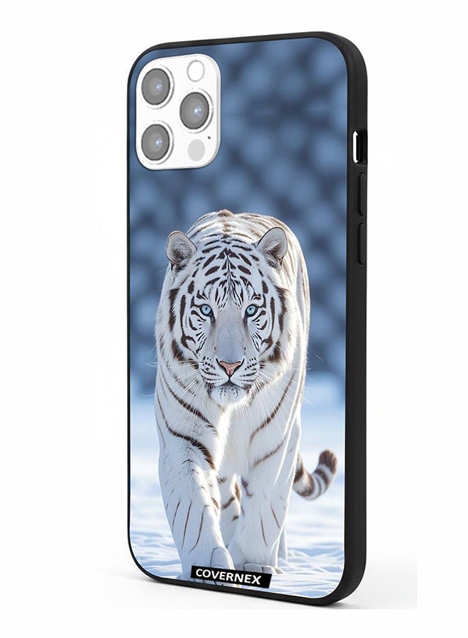 Covernex Apple iPhone 12 Pro Protective Case Cover Printed Featuring Serene Tiger Ethereal Wildlife - Image 1