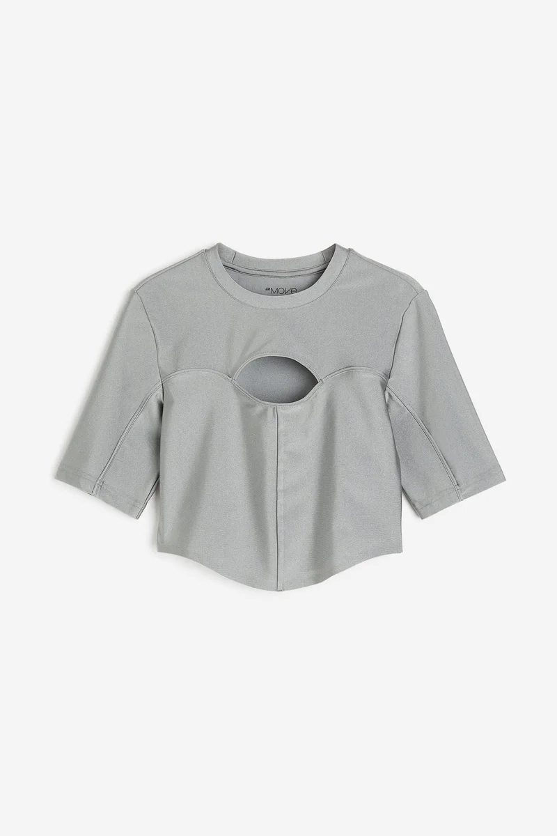 H&M Drymove™ Cropped Cut-Out Sports Top