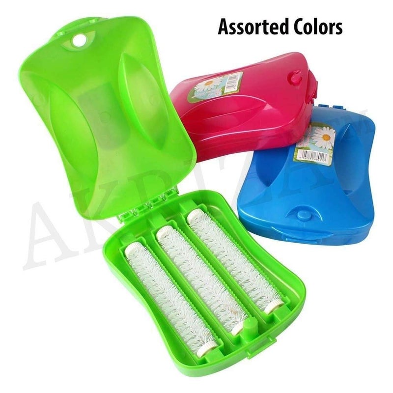 AKRIZA AKRIZA Plastic Handheld Carpet Roller Brush Cleaning with Dust Crumb Collector for Carpets Car Seats Table LinenBed Sheets Sofas Plastic Wet and Dry BrushColor May Vary 2  - Image 2
