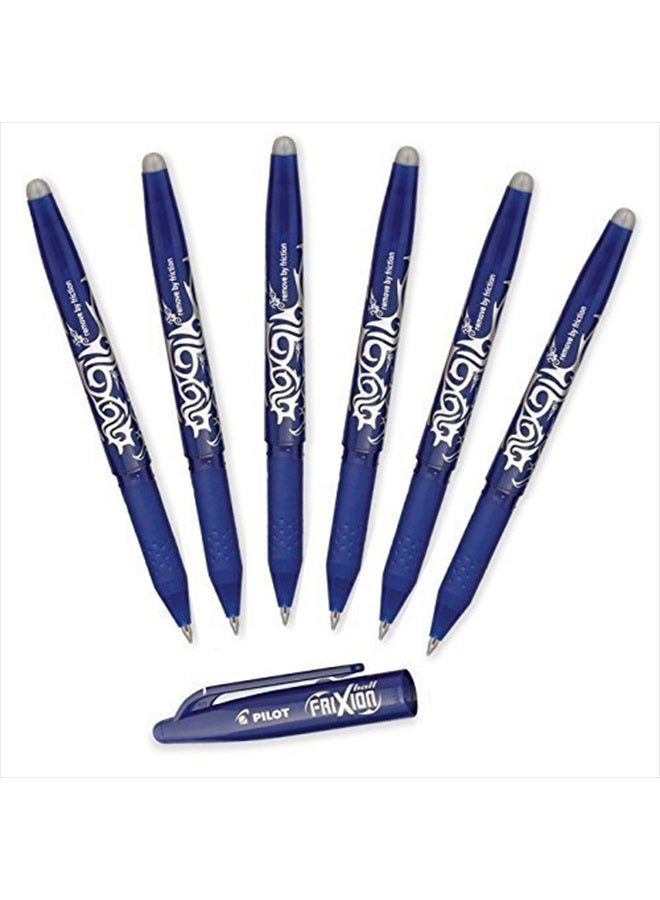 PILOT FriXion Ball 0.7mm Erasable Gel Pens, Fine Point, Blue Ink, Pack Of 6 - Image 4