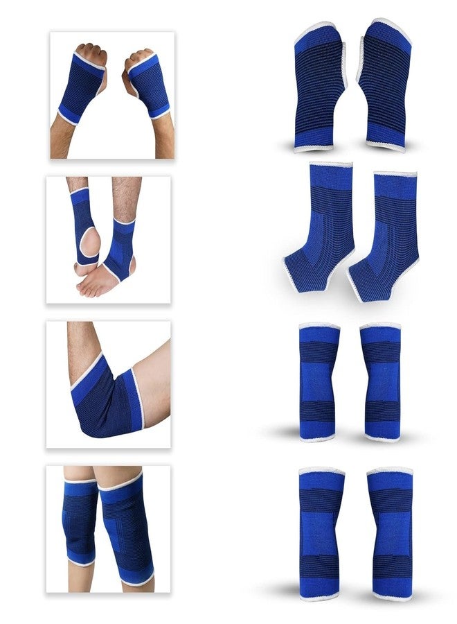 PUTHAK 4pcs Sports Protective Gear Set, Knee/Palm/Ankle/Elbow Guards, For Football, Basketball Training, And More Sports - Image 1
