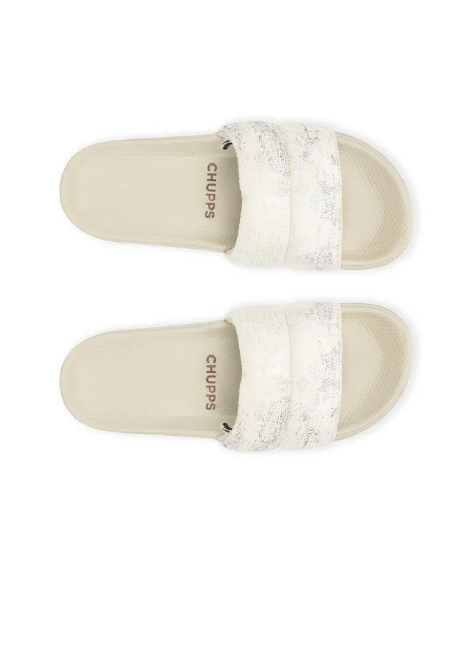 تشيبس Beige Printed Casual Sliders for Women