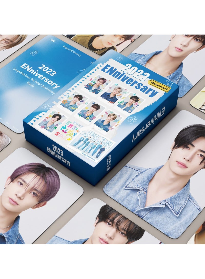 NIBEMINENT 55 Pcs Kpop Enhypen 2023 ENniversary Lomo Cards Card For Fans Collection Gifts - Image 1
