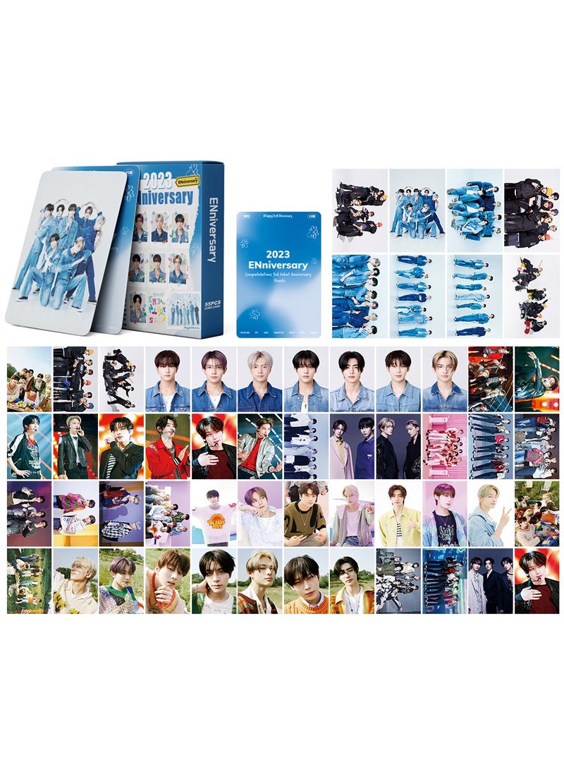 NIBEMINENT 55 Pcs Kpop Enhypen 2023 ENniversary Lomo Cards Card For Fans Collection Gifts - Image 2