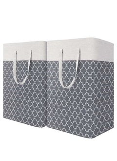 YIM-VIBEHAUS 2 Pack Laundry Basket, Collapsible Laundry Bag with Easy Carry Handles, Freestanding Laundry Hamper for Clothes, Blankets, Cushions  - Image 1