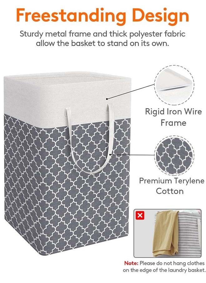 2 Pack Laundry Basket, Collapsible Laundry Bag with Easy Carry Handles, Freestanding Laundry Hamper for Clothes, Blankets, Cushions