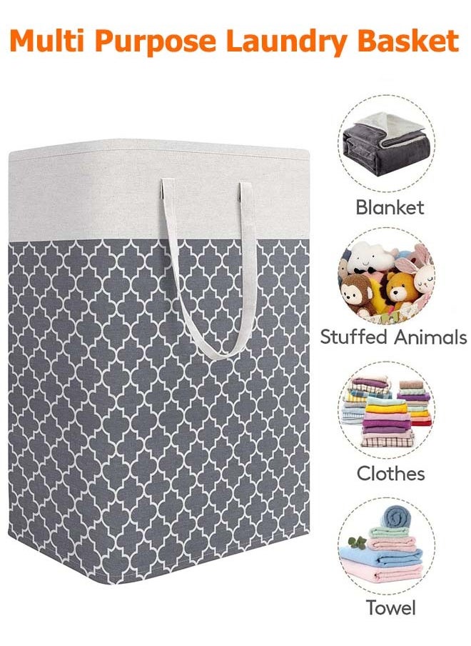 2 Pack Laundry Basket, Collapsible Laundry Bag with Easy Carry Handles, Freestanding Laundry Hamper for Clothes, Blankets, Cushions