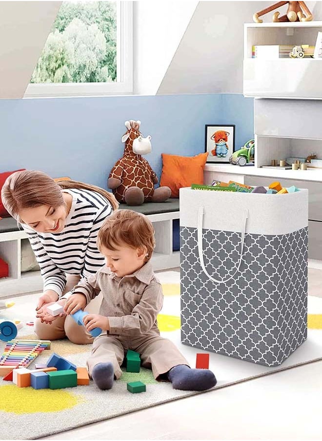 2 Pack Laundry Basket, Collapsible Laundry Bag with Easy Carry Handles, Freestanding Laundry Hamper for Clothes, Blankets, Cushions