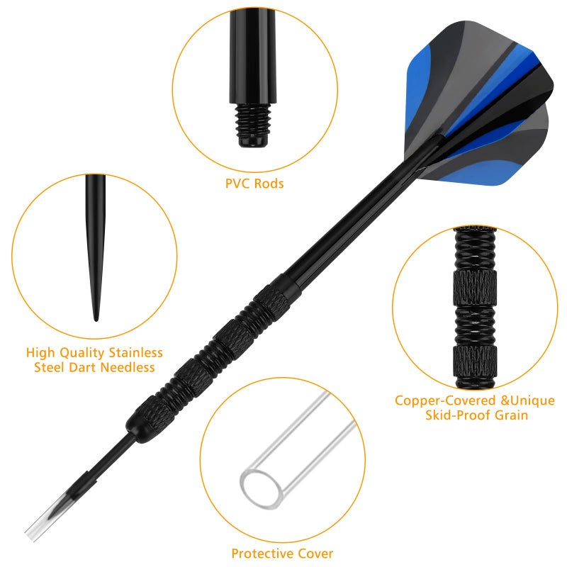Accmor Metal Tip Darts, Steel Tip Darts, 18 Grams Professional Metal Darts, Darts Metal Tip Set, Metal Darts for Dartboard, 18 pcs ï»¿ - Image 3