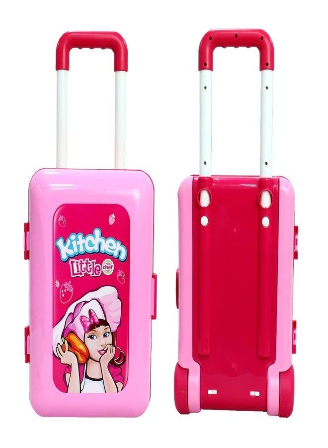 Wembley Kitchen Set for Kids Girl Big Size Cooking Set Toys Trolley - BIS Approved - Made in India - Image 3