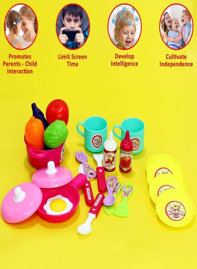 Wembley Kitchen Set for Kids Girl Big Size Cooking Set Toys Trolley - BIS Approved - Made in India - Image 5