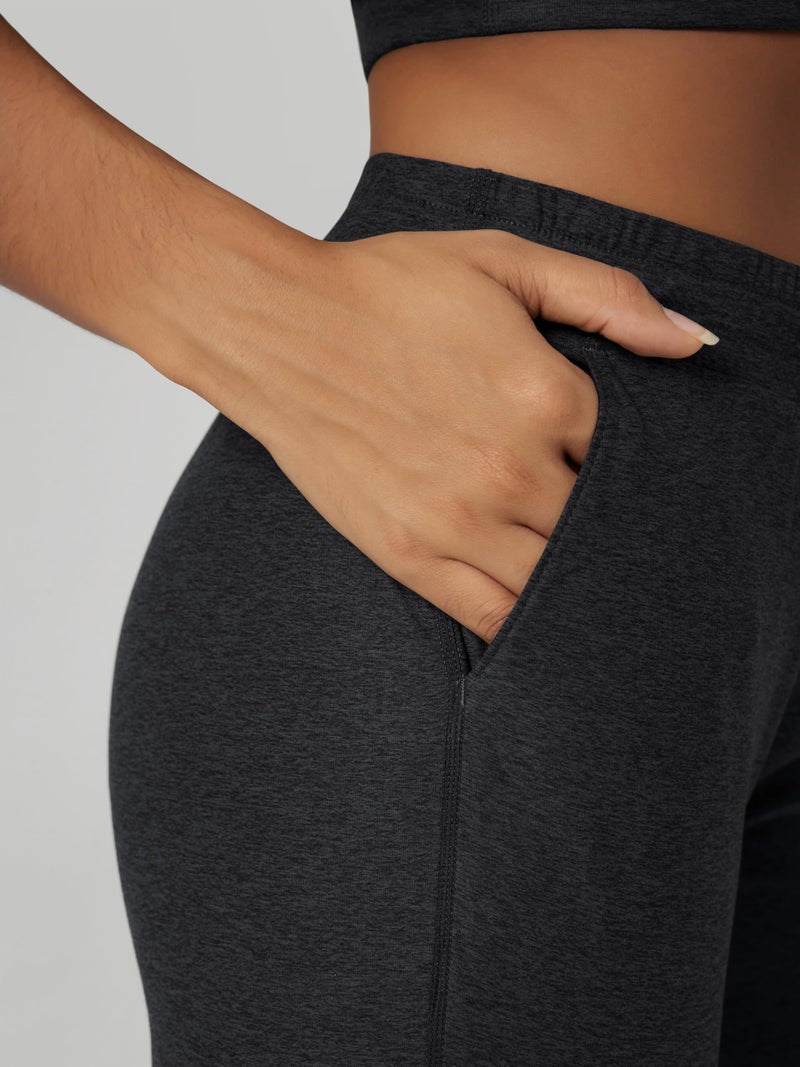 ODODOS Women's Performance Joggers - Ultra Soft odSTRATUM Tech Sweatpants - 25" Mid Rise Cropped Pants with Pockets, Black Heather, Medium - Image 5