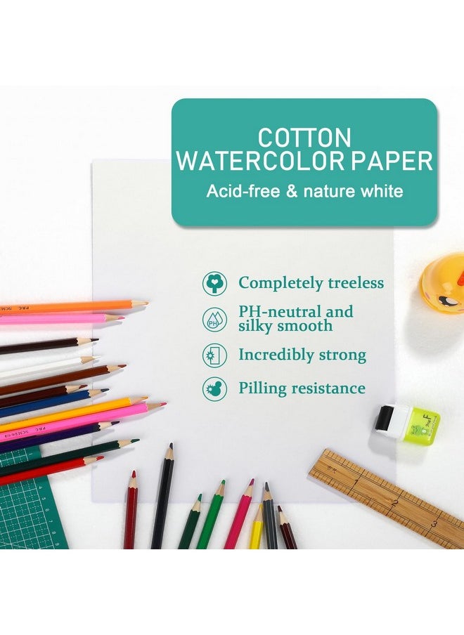 TecUnite - 120 Sheets Cotton Watercolor Paper Cold Press Paper Pack For Students Adults Watercolorist Beginning Artists(9 X 12 Inch,230Gsm) - Image 1
