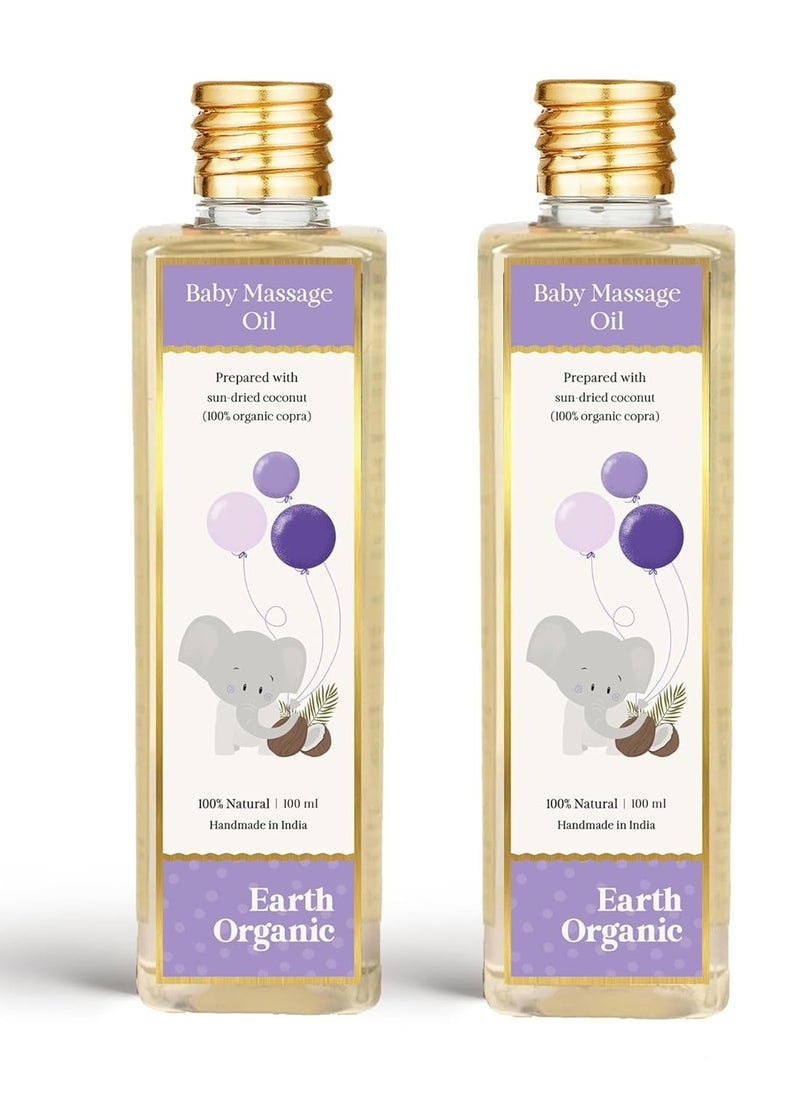 Earth Organic Baby Massage Oil by EARTH ORGANIC | Baby Oil | Coconut Oil | Baby Oil Massage | Baby Body Massage Oil | Massage Oil for Baby | Ayurvedic Cold Pressed Baby...  - Image 1