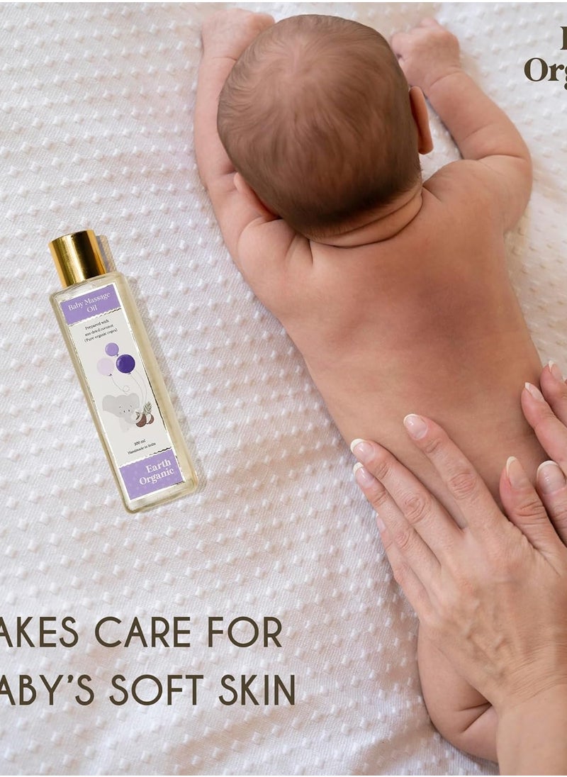 Earth Organic Baby Massage Oil by EARTH ORGANIC | Baby Oil | Coconut Oil | Baby Oil Massage | Baby Body Massage Oil | Massage Oil for Baby | Ayurvedic Cold Pressed Baby...  - Image 4