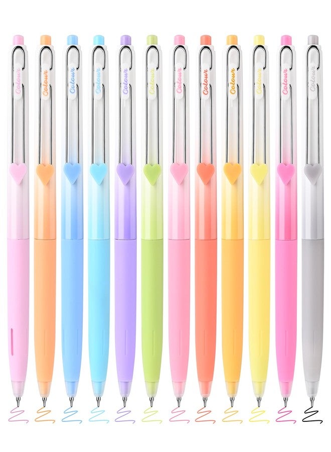 BAYTORY 12Pcs Colored Gel Pens, 0.5mm Fine Point Assorted Pen, Smooth Writing Multicolored Ink Pen, Journaling Note Taking with Comfortable Grip, for Bible Marking (Gradient) - Image 1