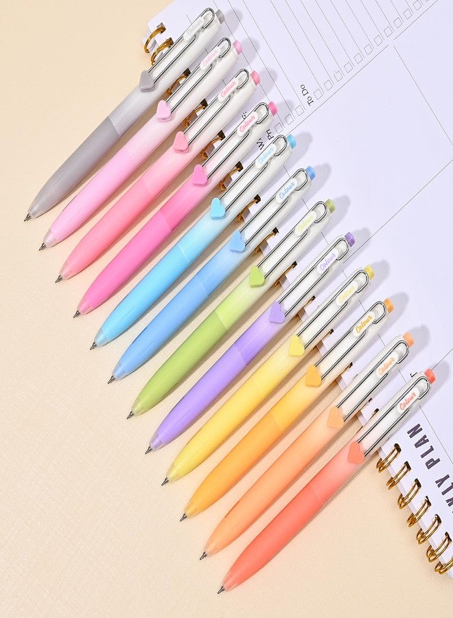 BAYTORY 12Pcs Colored Gel Pens, 0.5mm Fine Point Assorted Pen, Smooth Writing Multicolored Ink Pen, Journaling Note Taking with Comfortable Grip, for Bible Marking (Gradient) - Image 5