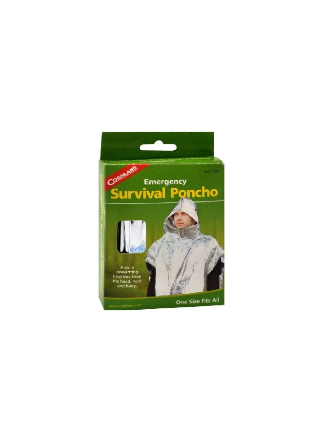 Coghlan's Polyethylene and Metalized Aluminium Emergency Survival Poncho Silver 10.16 x 15.24 x 3.04 cm 1390  - Image 1