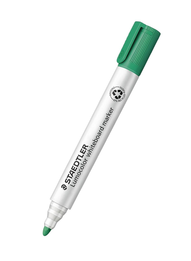STAEDTLER 10-Piece Lumocolor Dry Erase Whiteboard Marker Bullet Tip Green Ink - Image 2