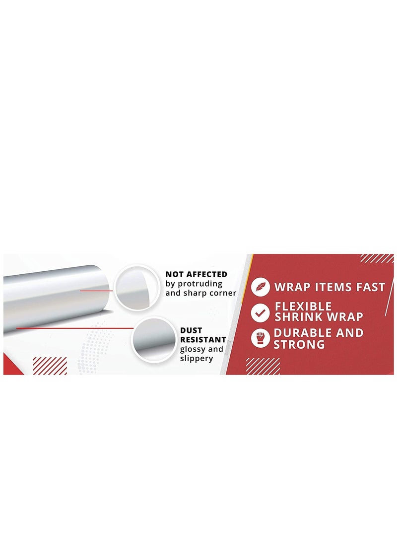 MARKQ [6 لفات] فيلم لاصق شفاف - 500 مم غلاف بلاستيكي ثقيل للتغليف، التعبئة، النقل والتغليف - غلاف لاصق - Image 3