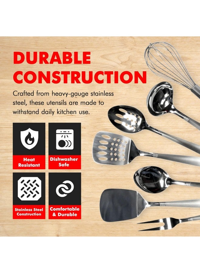 شيف كرافت - مجموعة أدوات مطبخ من الفولاذ المقاوم للصدأ مكونة من 8 قطع مع حامل أدوات - Image 3