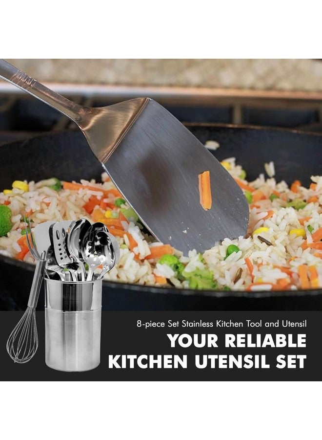 شيف كرافت - مجموعة أدوات مطبخ من الفولاذ المقاوم للصدأ مكونة من 8 قطع مع حامل أدوات - Image 5