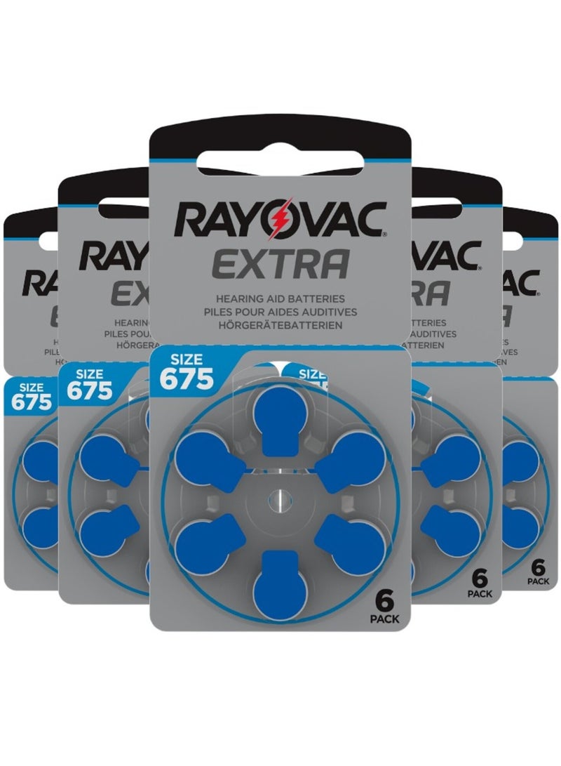 Rayovac 30-Pieces Rayovac Extra (Size 675) Hearing Aid Batteries Zinc-Air 0% Mercury 