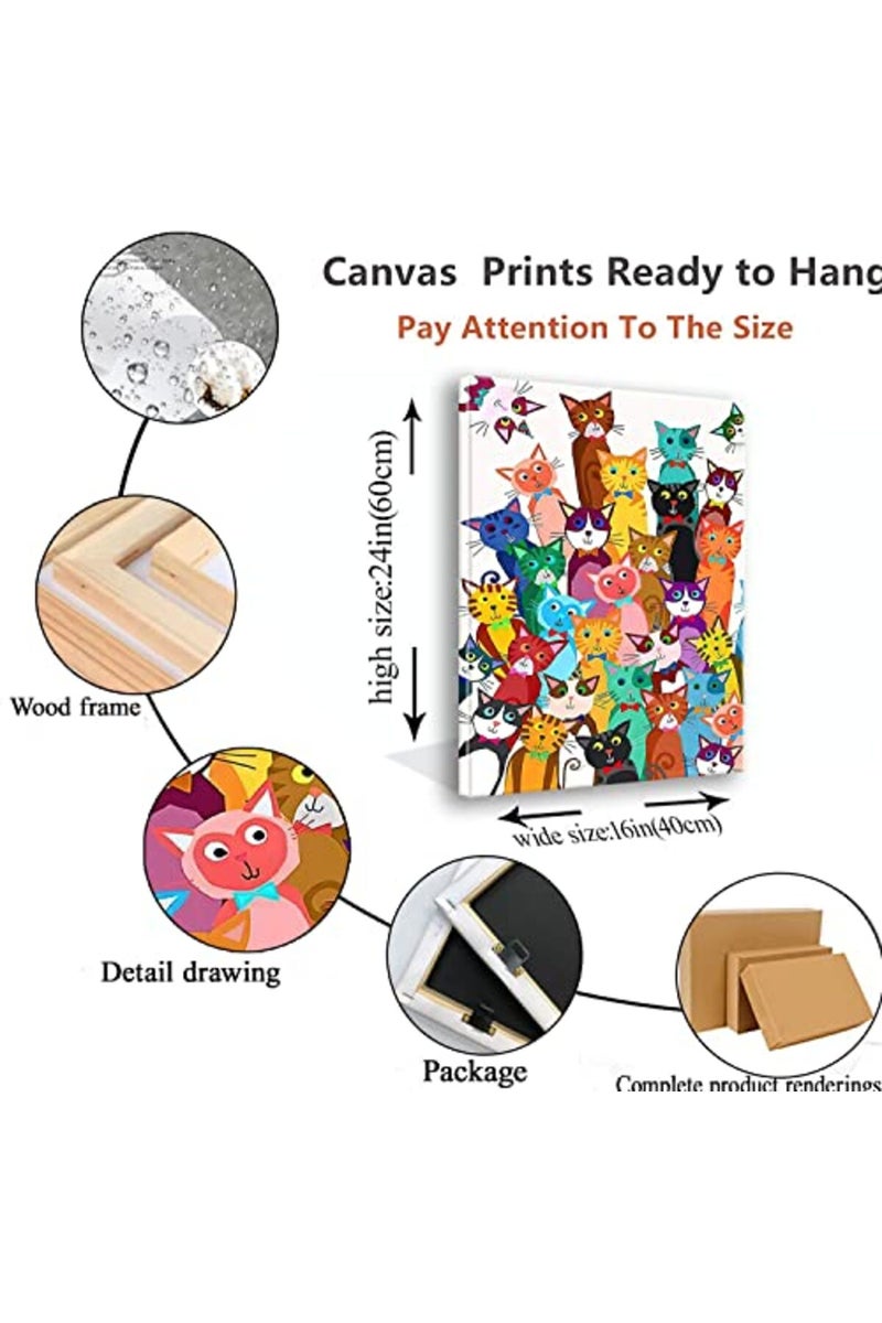 Riveda Colorful Cat Wall Art - Image 5