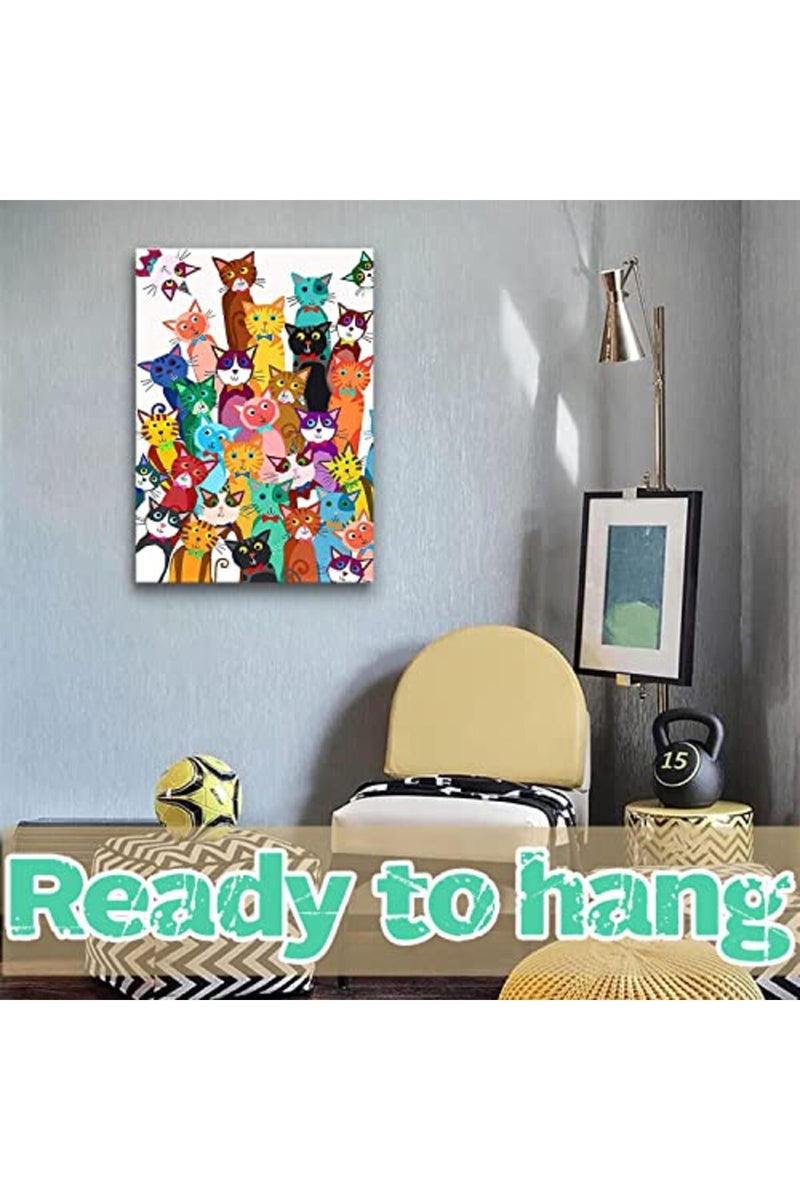Riveda Colorful Cat Wall Art - Image 3