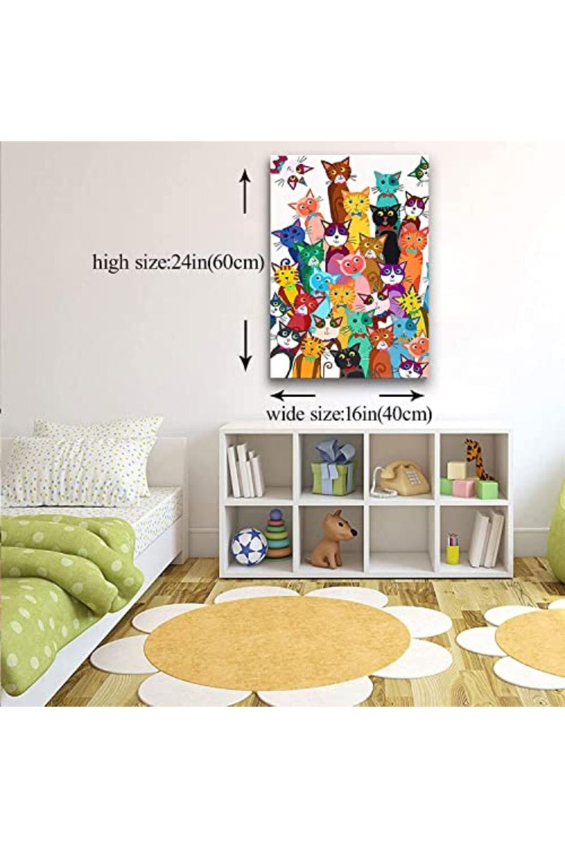 Riveda Colorful Cat Wall Art - Image 2