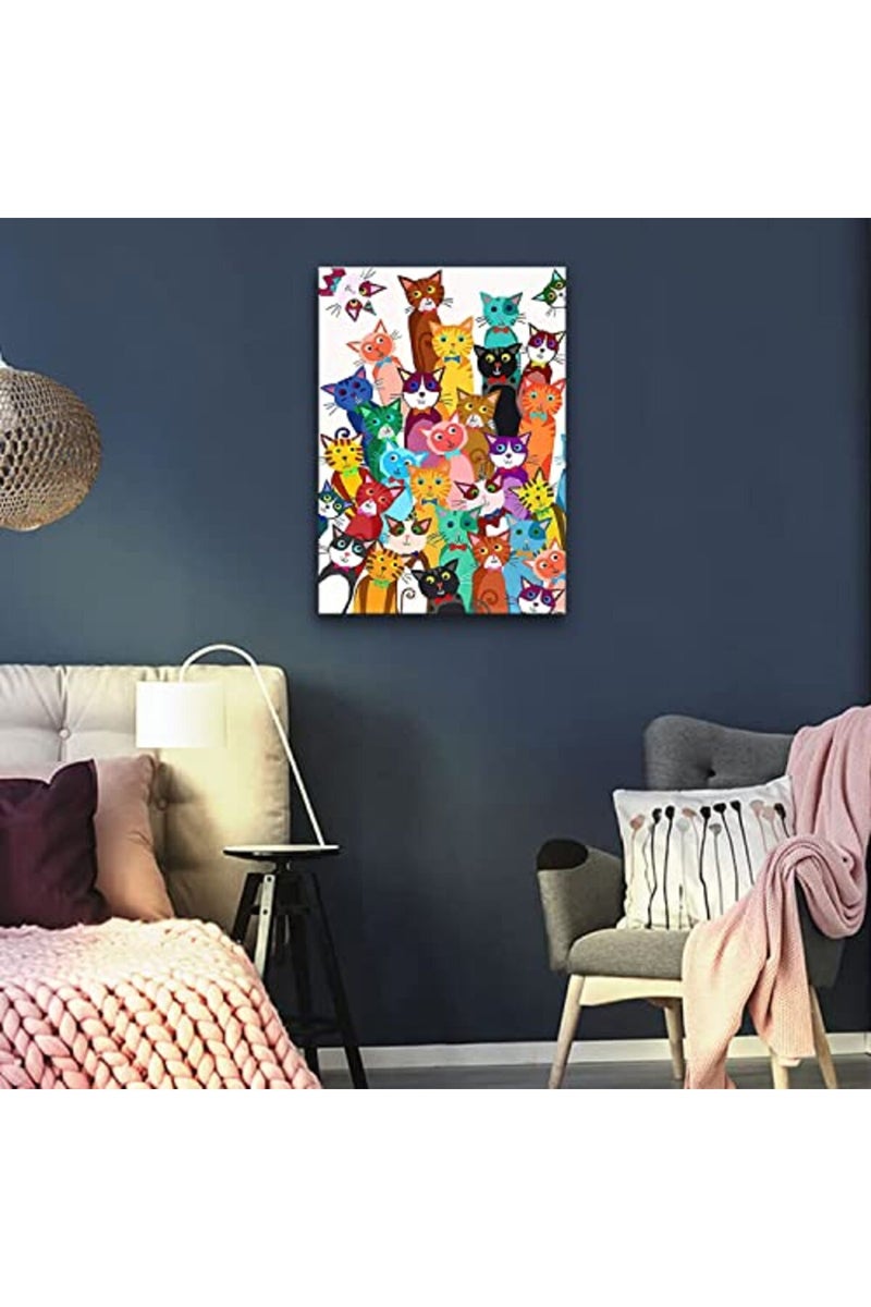 Riveda Colorful Cat Wall Art - Image 4
