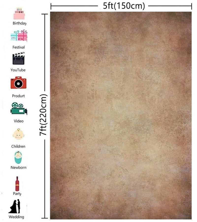 HMTFOTO 5x7ft Brown Rust Abstract Photography Backdrops Mottled Background - Image 3