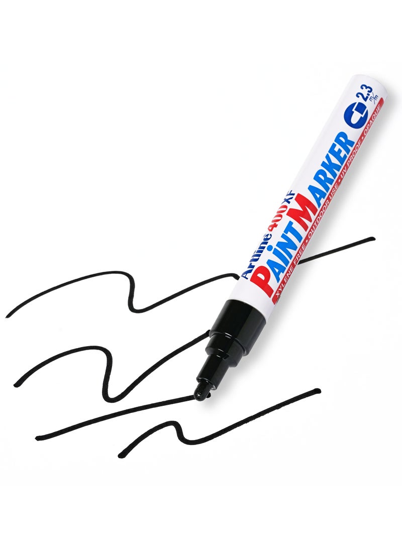 Artline 12 Pieces 400XF Paint Marker, 2.3mm Color:Black - ARMK400XFBK - Image 1