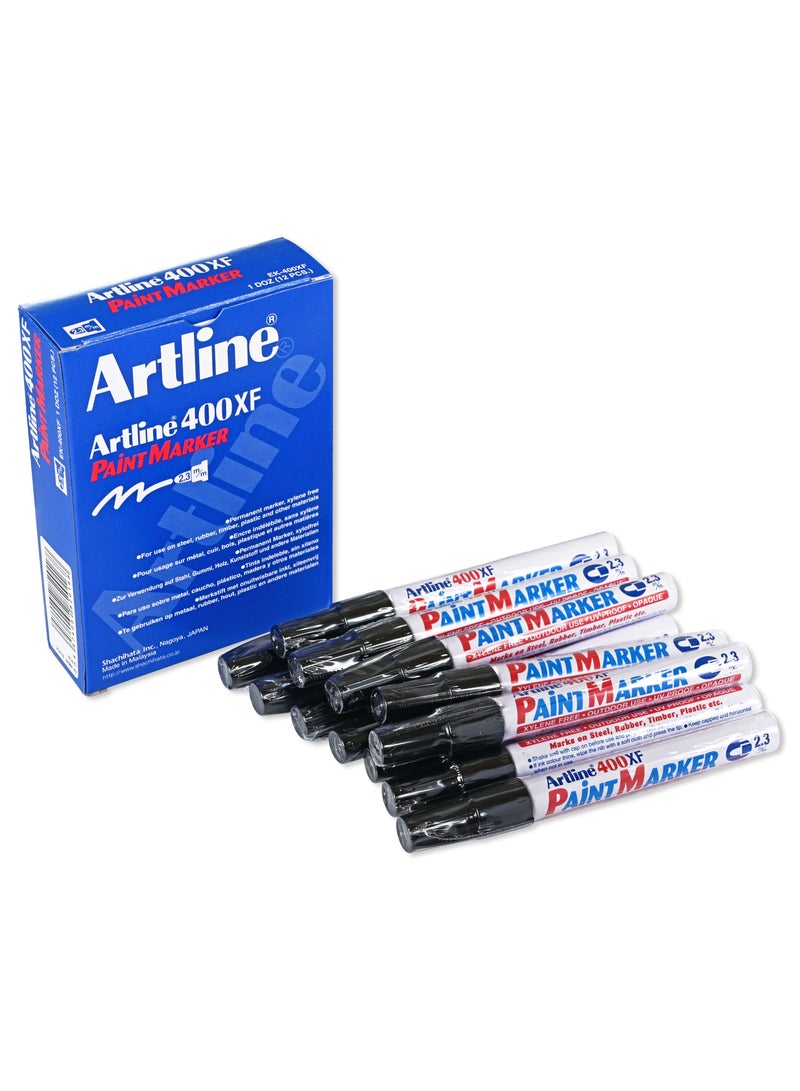 Artline 12 Pieces 400XF Paint Marker, 2.3mm Color:Black - ARMK400XFBK - Image 3