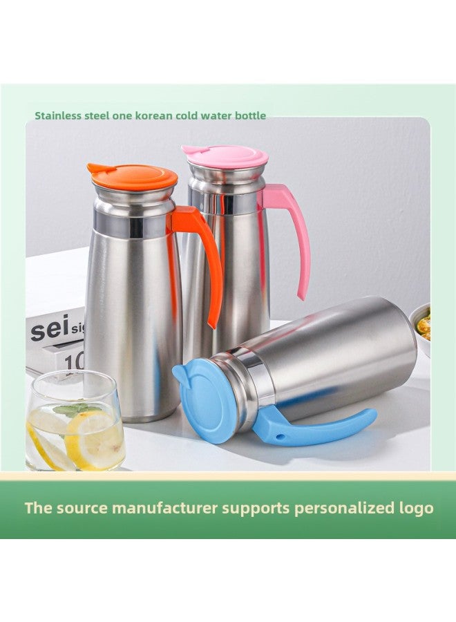 Factory Direct Stainless Steel Cold Kettle 1.3L Cold Kettle Household Juice Boiling Water Beverage Kettle Heat-resistant Teapot-Color:Blue-Capacity:1.3L