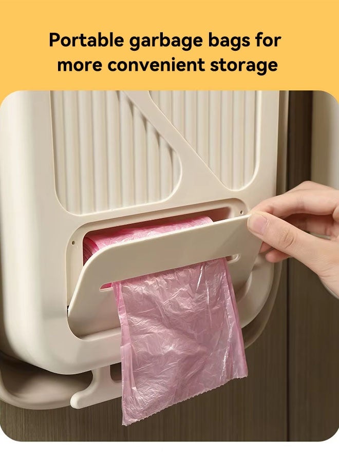 سلة مهملات المطبخ، سلة مهملات معلقة في المطبخ، سلة مهملات قابلة للطي مثبتة على الحائط، سلة مهملات معلقة قابلة للطي، سلة مهملات كبيرة القطر للمطبخ والحمام، أو كسلة قمامة للسيارات الترفيهية وسلّة قمامة للتخييم - Image 5