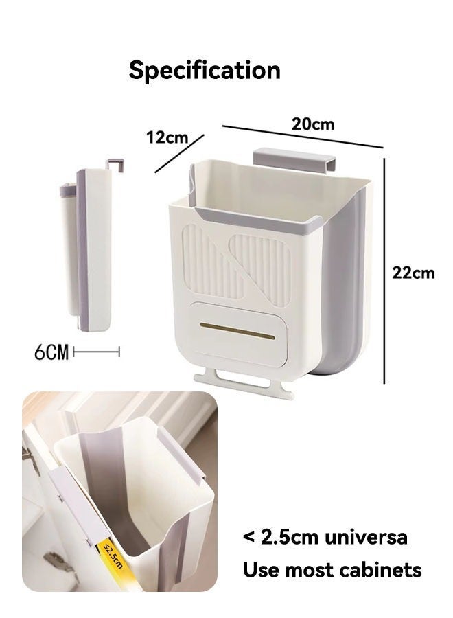 Lasola Kitchen Hanging Trash Can,Kitchen Waste Bin,Wall Mounted Garbage Kitchen Trash Can Foldable Cabinet Large-Diameter Garbage Bin for Counter Top or Under Sink Kitchen and Bathroom Rv Trash Camping Trash - Image 2