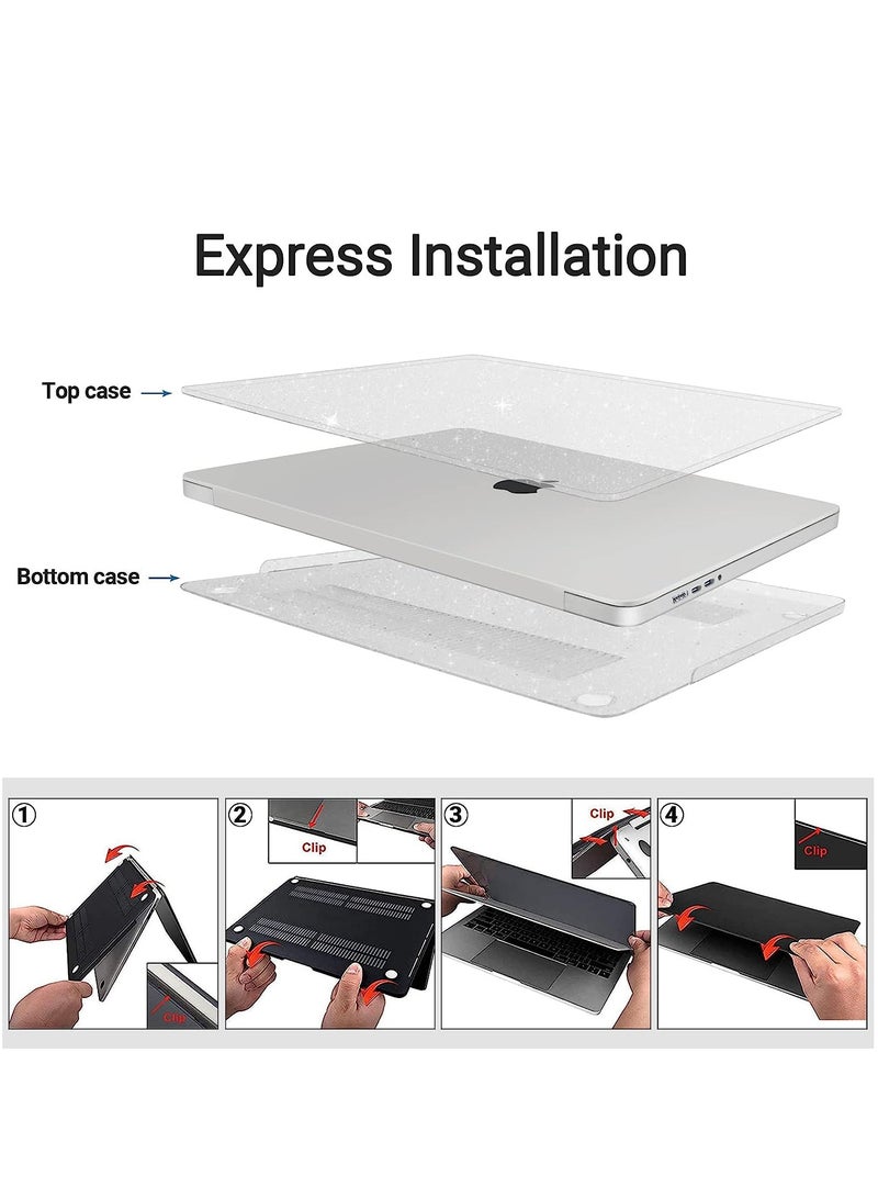 Ultra-thin Plastic Hard Shell Protective Case for MacBook Pro 14 Inch 2024 2023 2021, Case for Mac Pro 14 M4 M3 M2 M1 Pro/Max A3112/A3185/A3401/A2442/A2779/A2918/A2992, Crystal Glitter - Image 2