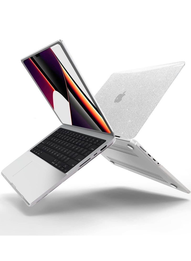 Ultra-thin Plastic Hard Shell Protective Case for MacBook Pro 14 Inch 2024 2023 2021, Case for Mac Pro 14 M4 M3 M2 M1 Pro/Max A3112/A3185/A3401/A2442/A2779/A2918/A2992, Crystal Glitter - Image 1