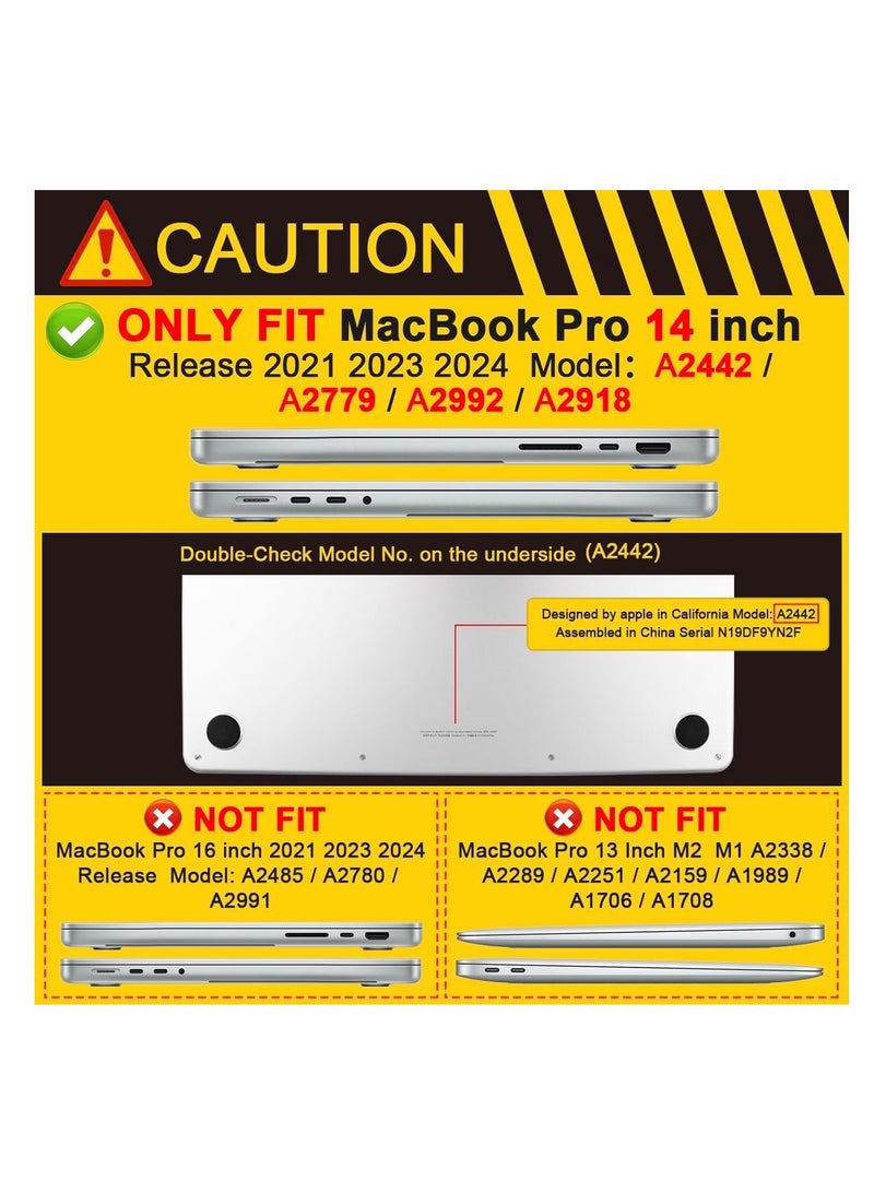 Ultra-thin Plastic Hard Shell Protective Case for MacBook Pro 14 Inch 2024 2023 2021, Case for Mac Pro 14 M4 M3 M2 M1 Pro/Max A3112/A3185/A3401/A2442/A2779/A2918/A2992, Crystal Glitter - Image 3