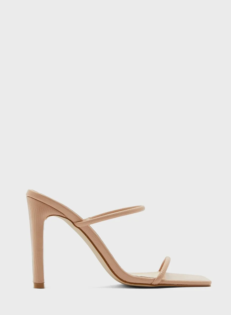 ELLA Snake Effect Double Strap Mule Sandal