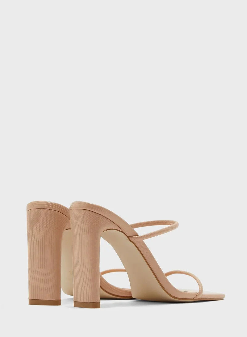 ELLA Snake Effect Double Strap Mule Sandal