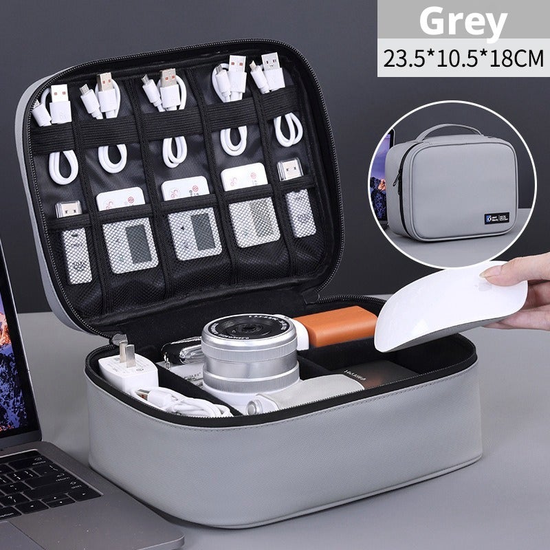 Waterproof Double-Layer Large Capacity Cable Organizer Pouch for Electronics - Image 1