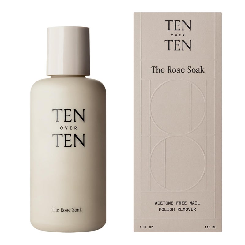 tenoverten - The Rose Soak Acetone-Free Nail Polish Remover | Clean, Natural, Non-Toxic Nail Care (4 fl oz | 118 ml) - Image 1