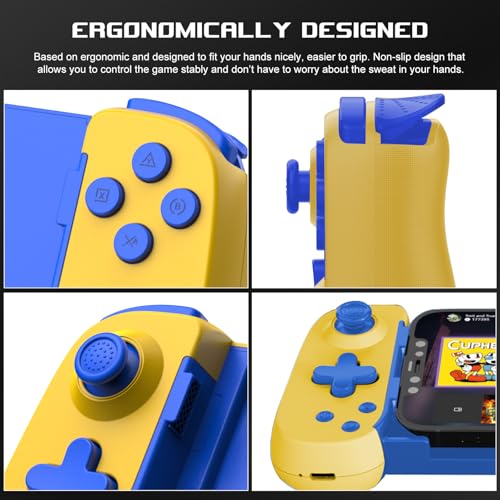 arVin Wireless Game Controller for iPhone 15/15 Plus/15 Pro/15 Pro Max/14/13/12/iPad/Android/Samsung Galaxy 23/22/21/Tablet/Switch/PS4/PC Gamepad with Hall Effect Joystick/Turbo/6-Axis Gyro/Vibration - Image 3