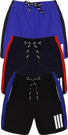 5IVE DEGREE Polyester Sports Shorts for Boys and Girls - Colour May Vary (13 Years - 14 Years, 3PACK CB3) - Image 4